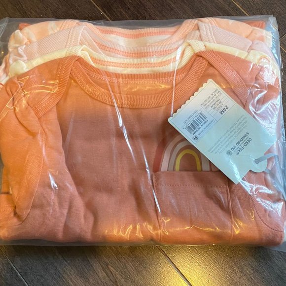 Baby Girls' 4pk Earth & Sky Short Sleeve Bodysuit - Cloud Island™ Pink - Picture 6 of 6